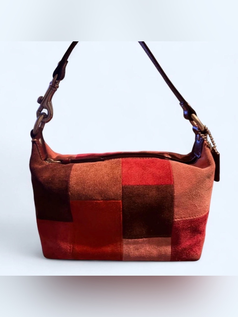 RARE Coach y2k Patchwork Suede Shoulder mini Bag